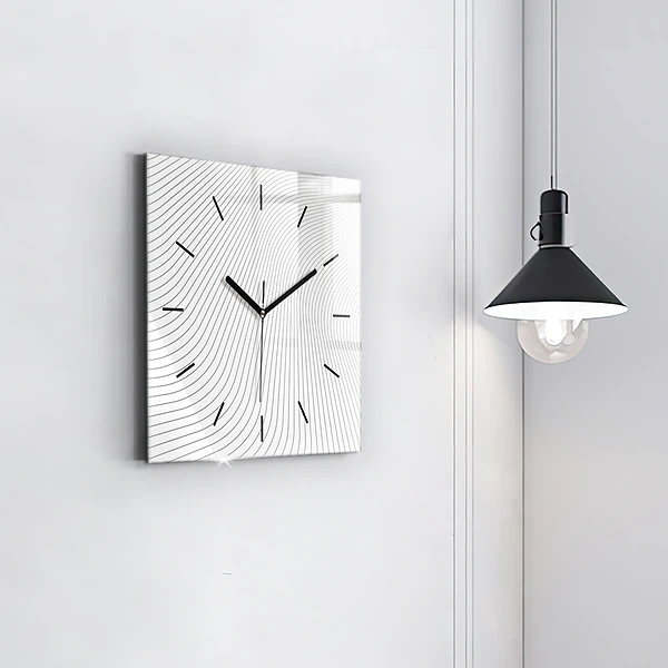 Wanduhr quadratisch mit motiv Linien abstrakt