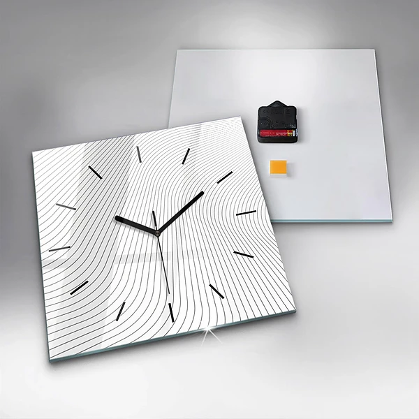 Wanduhr quadratisch mit motiv Linien abstrakt