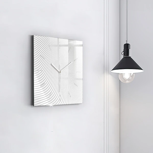 Wanduhr quadratisch mit motiv Linien abstrakt