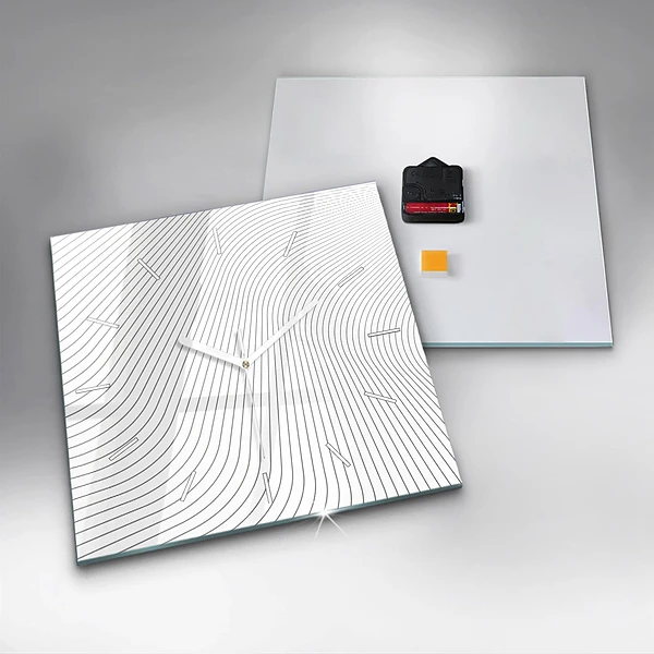 Wanduhr quadratisch mit motiv Linien abstrakt