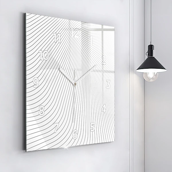Wanduhr quadratisch mit motiv Linien abstrakt