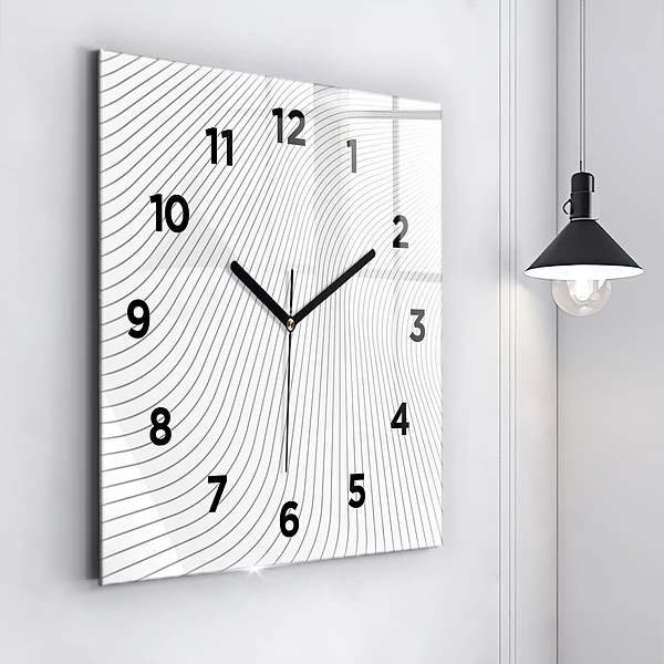 Wanduhr quadratisch mit motiv Linien abstrakt