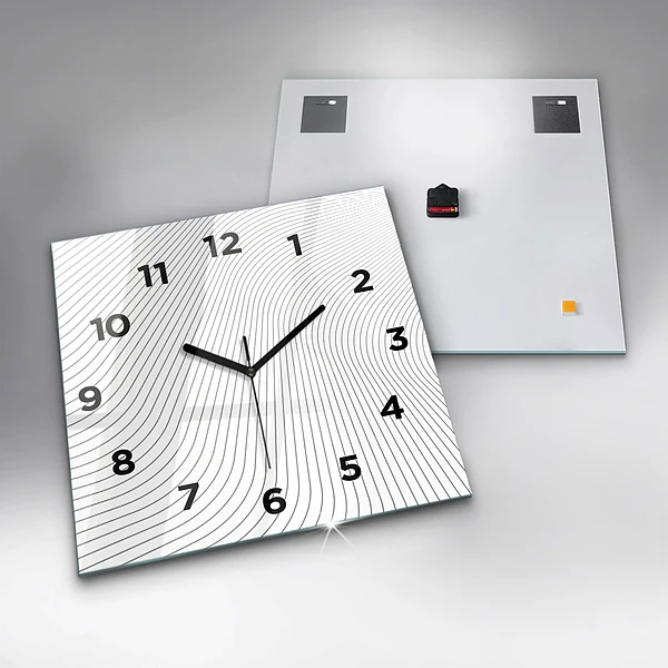 Wanduhr quadratisch mit motiv Linien abstrakt