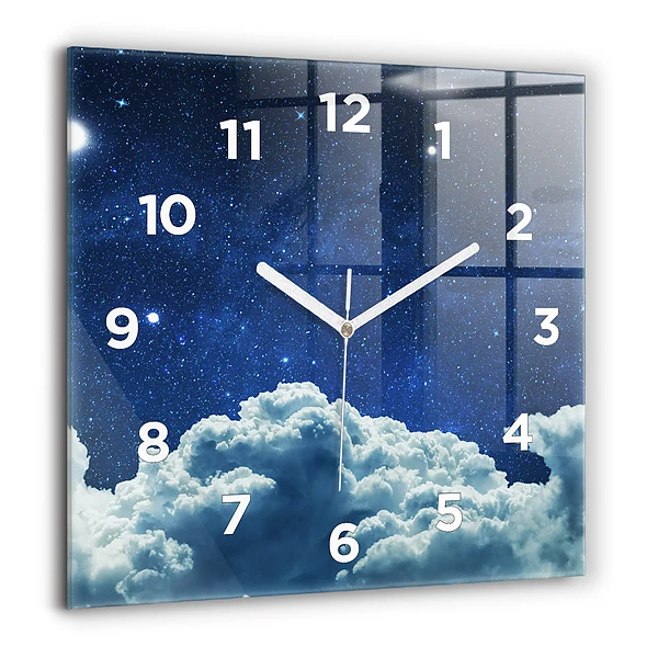 Wanduhr modern quadratisch Nachthimmel