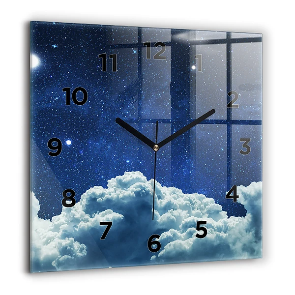 Wanduhr modern quadratisch Nachthimmel