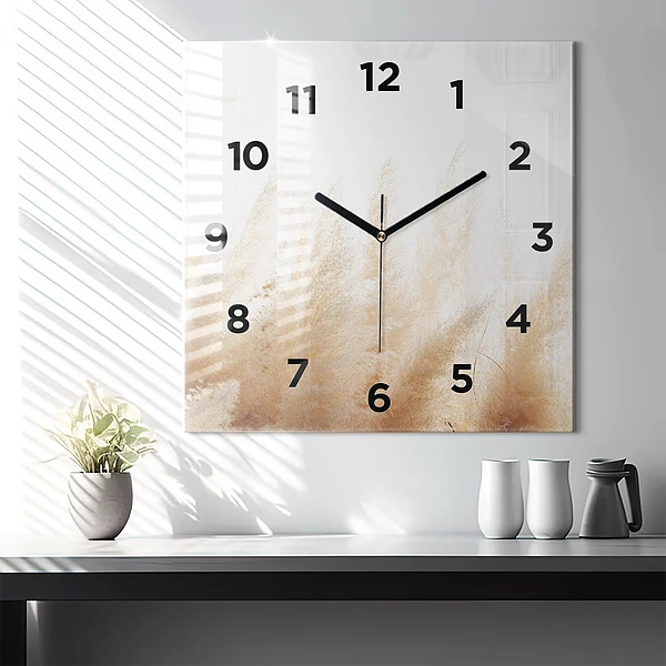 Wanduhr quadratisch mit motiv Maserung abstrakt