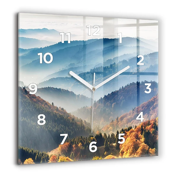 Wanduhr quadratisch Berglandschaft