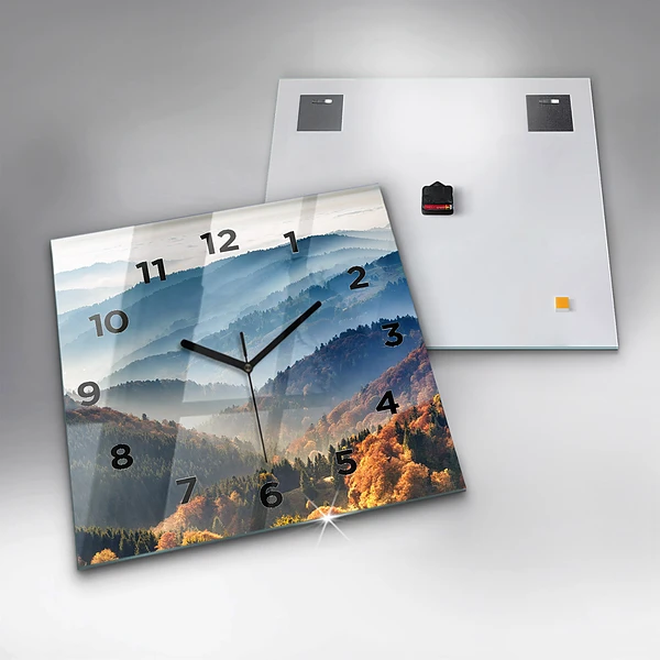 Wanduhr quadratisch Berglandschaft
