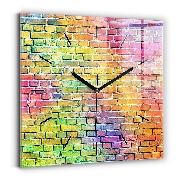 Wanduhr quadratisch Bemalte Wand
