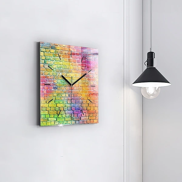 Wanduhr quadratisch Bemalte Wand