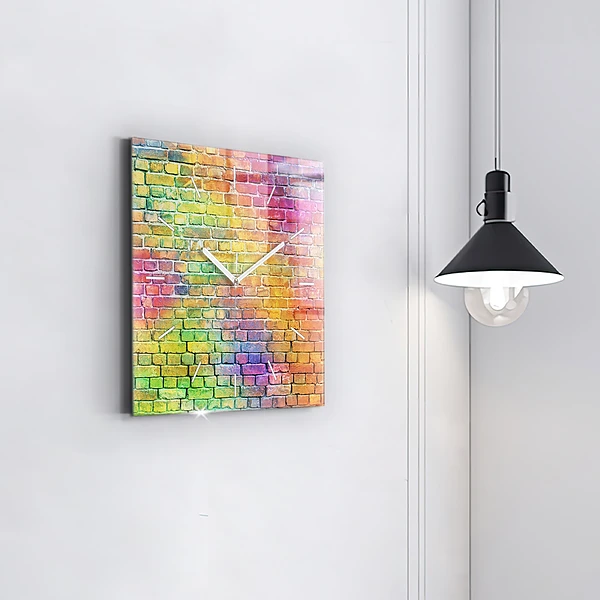 Wanduhr quadratisch Bemalte Wand