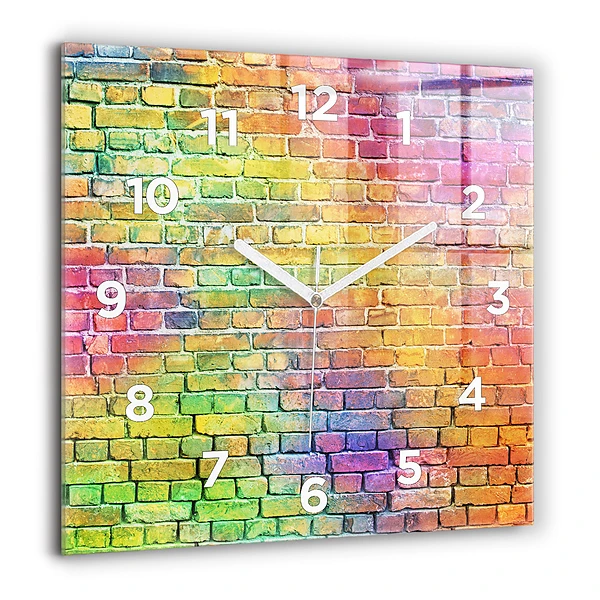 Wanduhr quadratisch Bemalte Wand