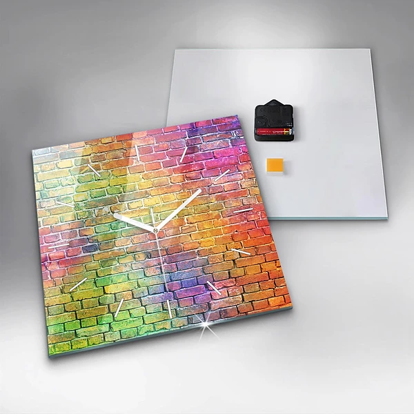 Wanduhr quadratisch Bemalte Wand