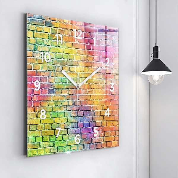 Wanduhr quadratisch Bemalte Wand