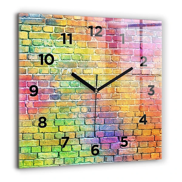 Wanduhr quadratisch Bemalte Wand