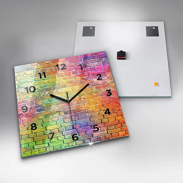 Wanduhr quadratisch Bemalte Wand