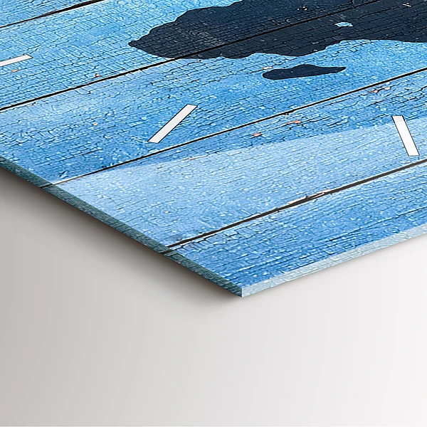 Wanduhr modern quadratisch Tafel Weltkarte