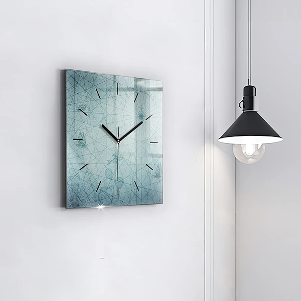 Wanduhr modern quadratisch Vintage-Karte