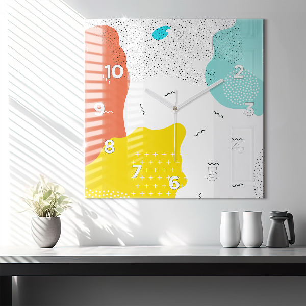 Wanduhr quadratisch mit motiv POP abstrakt