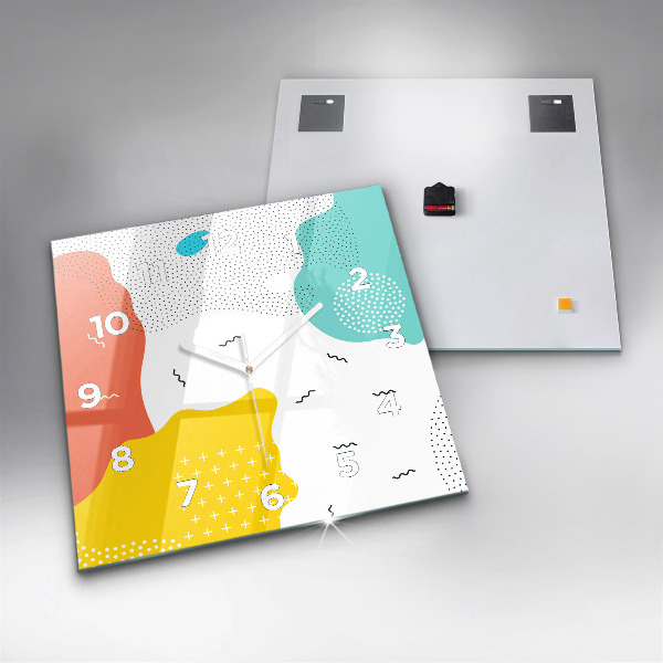 Wanduhr quadratisch mit motiv POP abstrakt