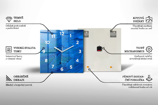 Wanduhr quadratisch mit motiv POP abstrakt