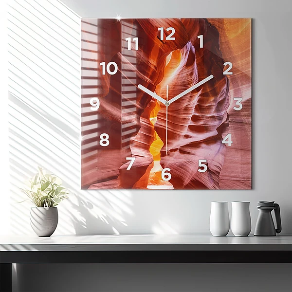 Wanduhr quadratisch Sand-Schlucht