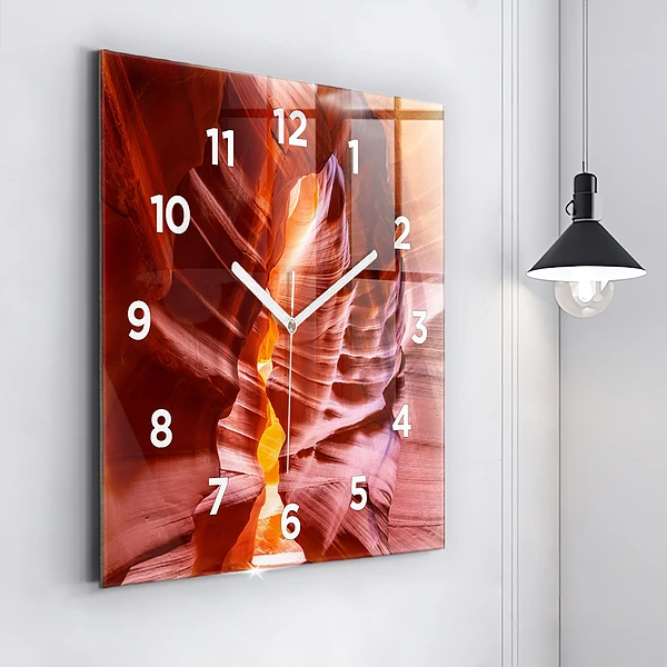 Wanduhr quadratisch Sand-Schlucht