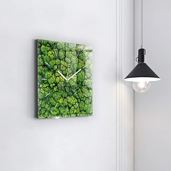 Wanduhr quadratisch mit motiv Wald aus der Vogelperspektive