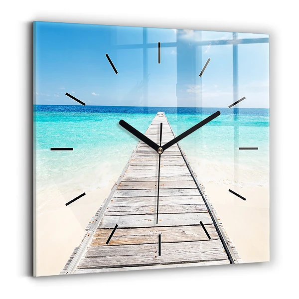 Wanduhr quadratisch Tropische Insel