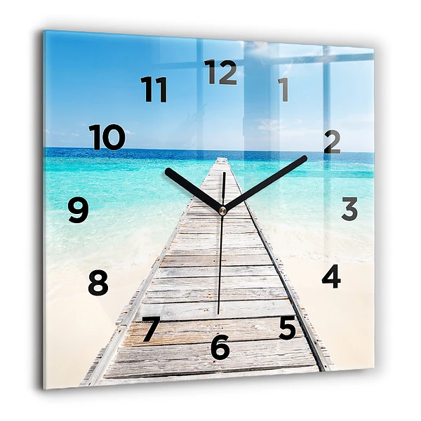 Wanduhr quadratisch Tropische Insel