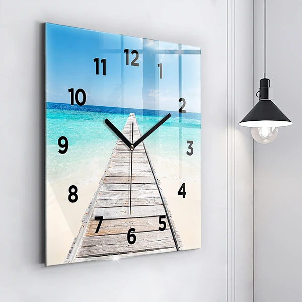 Wanduhr quadratisch Tropische Insel