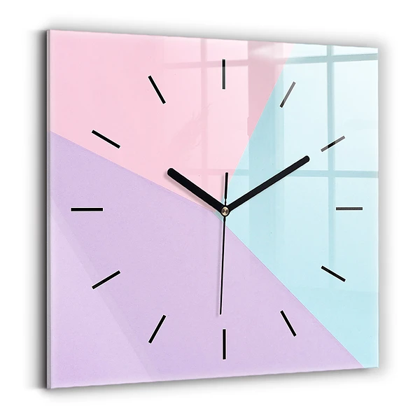 Wanduhr modern quadratisch Pastellfarbenes Muster