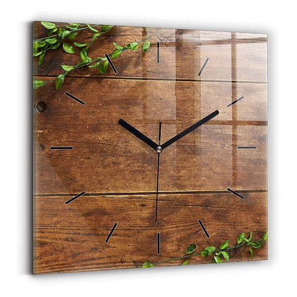 Wanduhr quadratisch Rustikales Holz