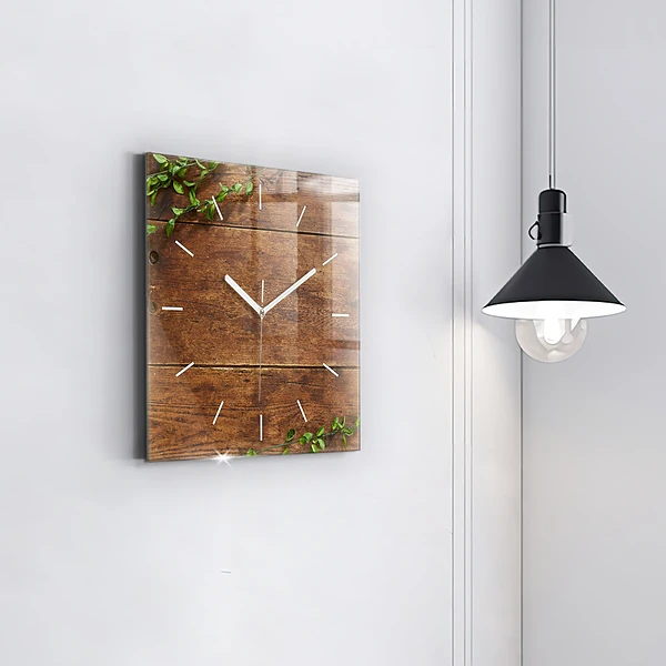Wanduhr quadratisch Rustikales Holz