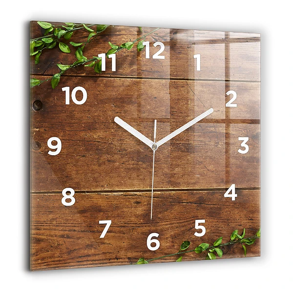 Wanduhr quadratisch Rustikales Holz