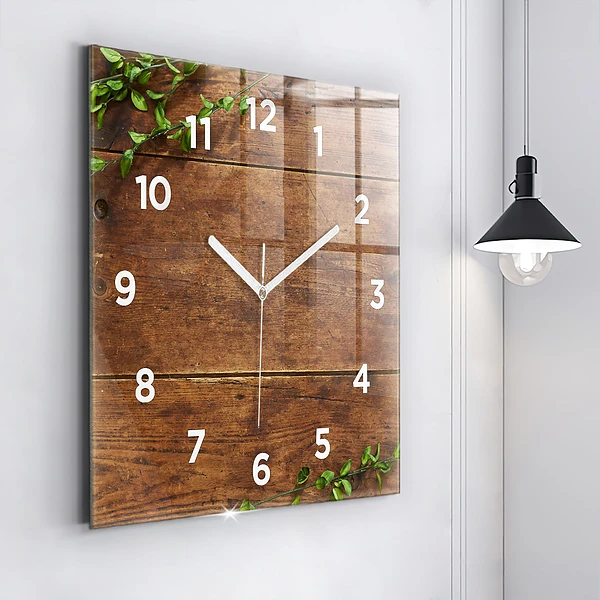 Wanduhr quadratisch Rustikales Holz