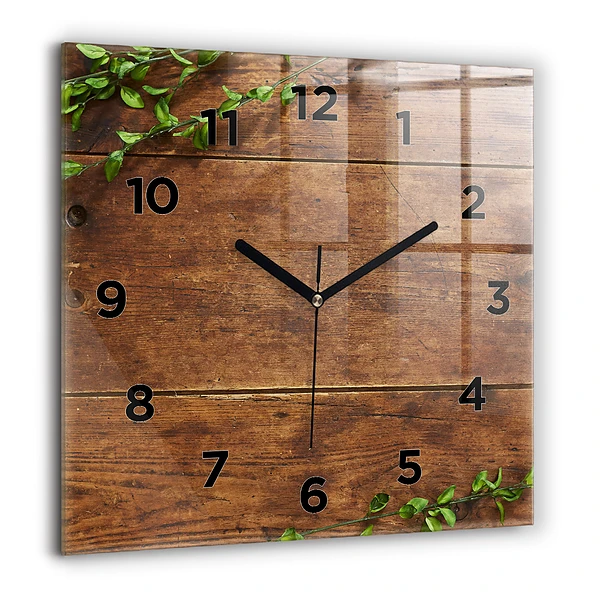 Wanduhr quadratisch Rustikales Holz