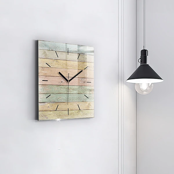 Wanduhr quadratisch Farbige Tafeln