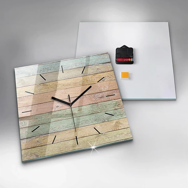 Wanduhr quadratisch Farbige Tafeln