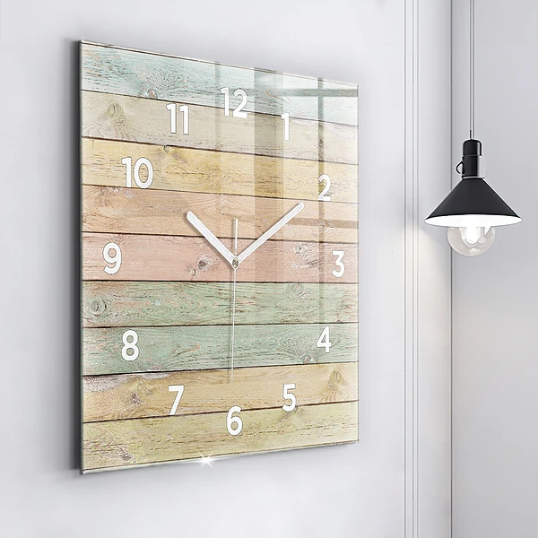 Wanduhr quadratisch Farbige Tafeln