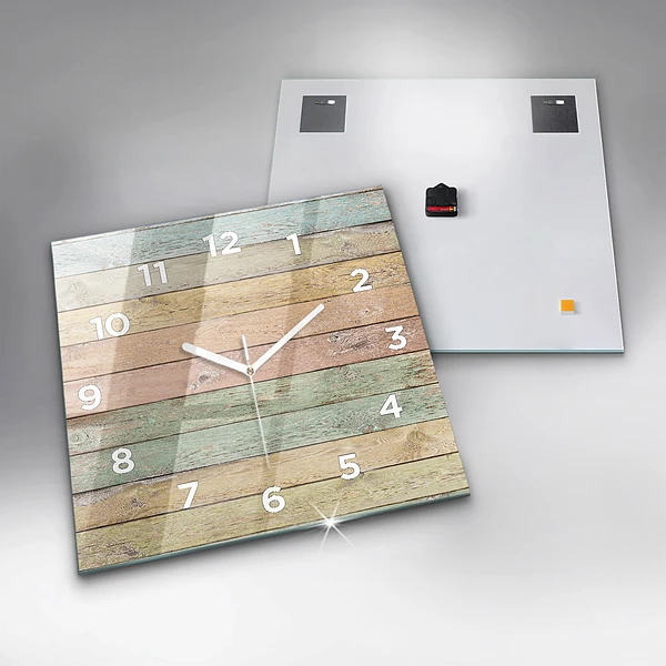Wanduhr quadratisch Farbige Tafeln