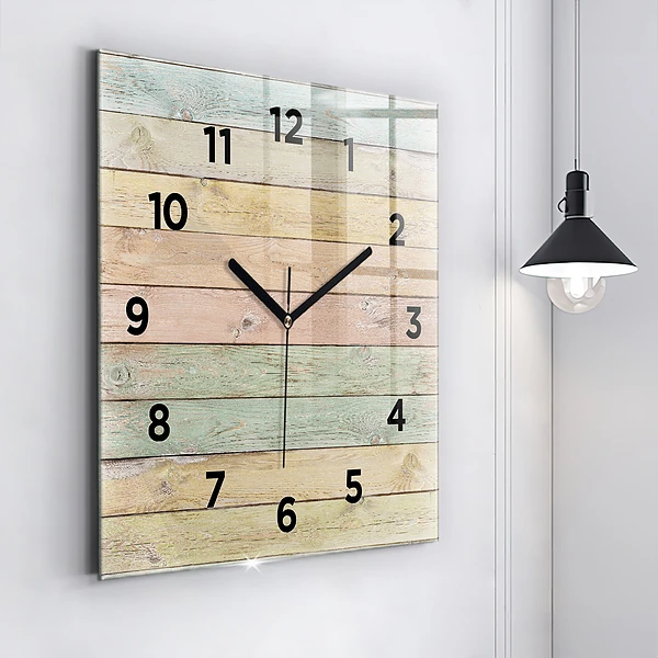 Wanduhr quadratisch Farbige Tafeln