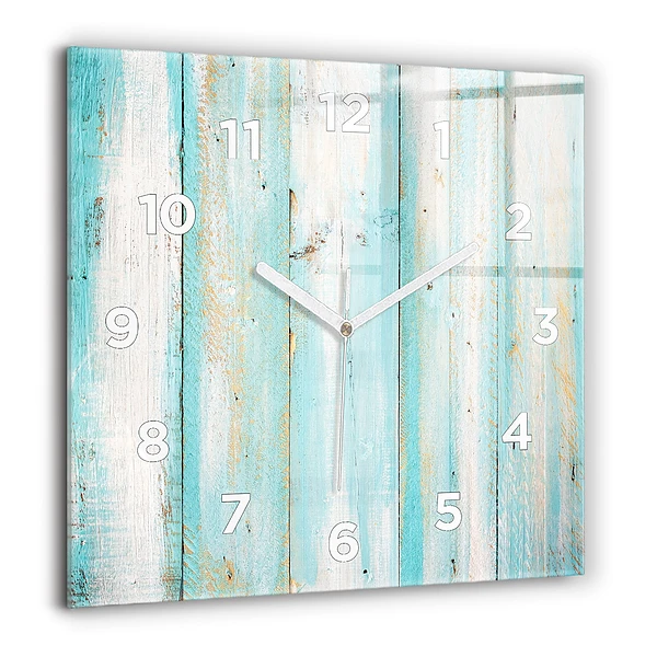Wanduhr quadratisch Blaue Bretter