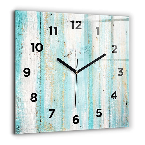 Wanduhr quadratisch Blaue Bretter