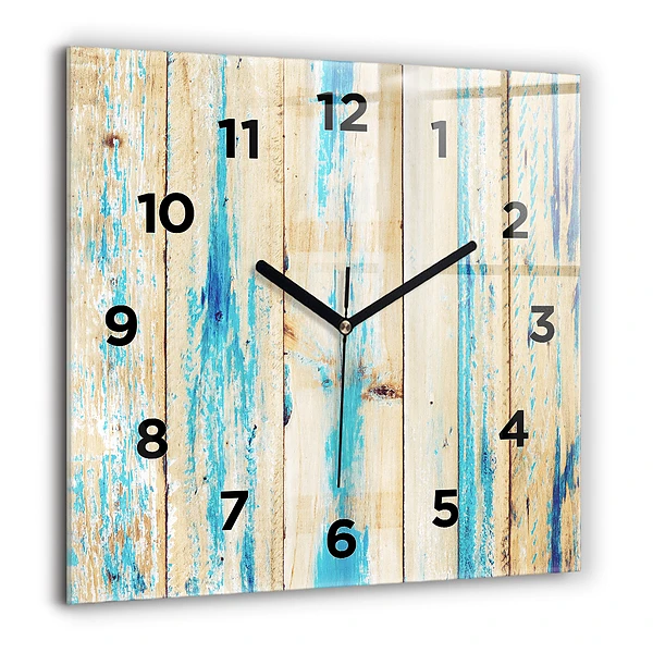Wanduhr modern quadratisch Zerkratztes Holz