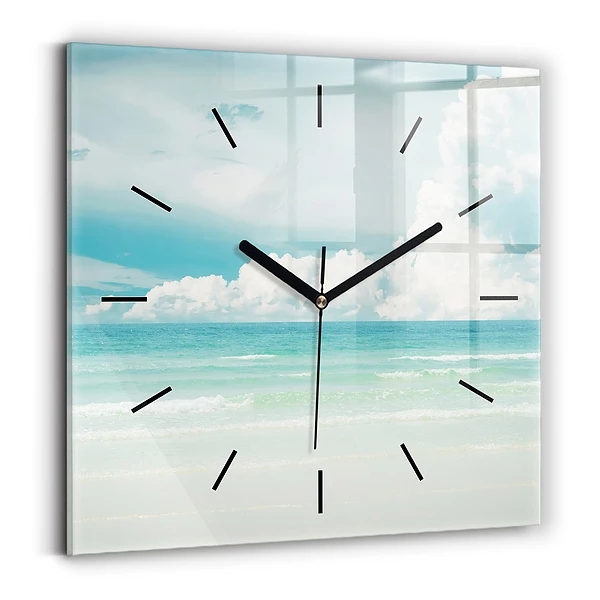 Wanduhr modern quadratisch Landschaft mit Meer