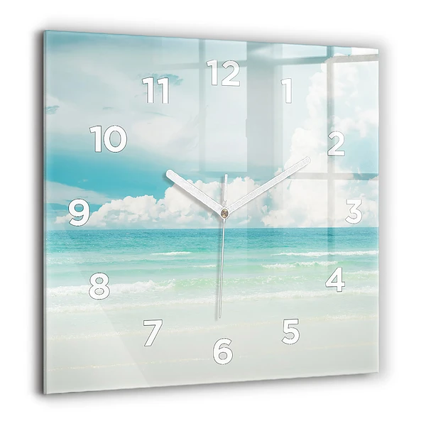 Wanduhr modern quadratisch Landschaft mit Meer