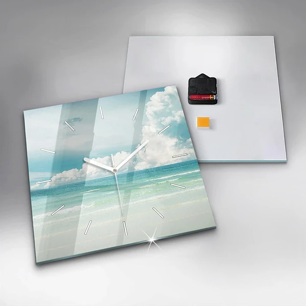 Wanduhr modern quadratisch Landschaft mit Meer