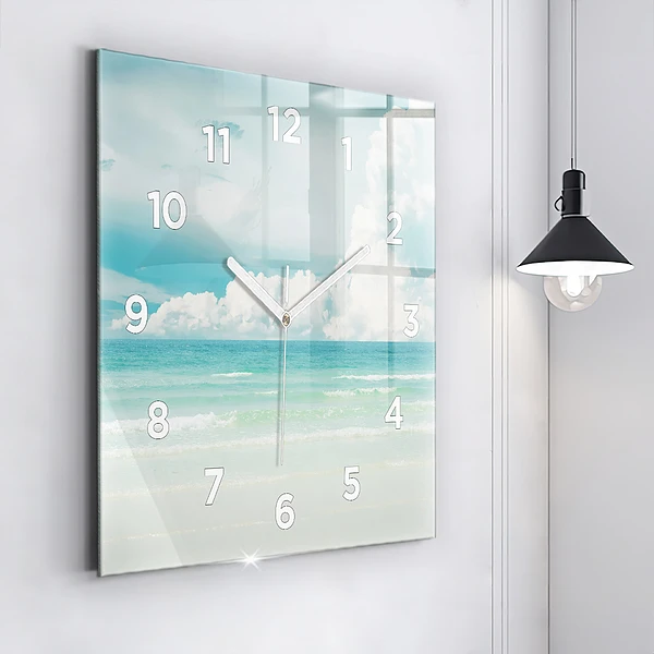 Wanduhr modern quadratisch Landschaft mit Meer