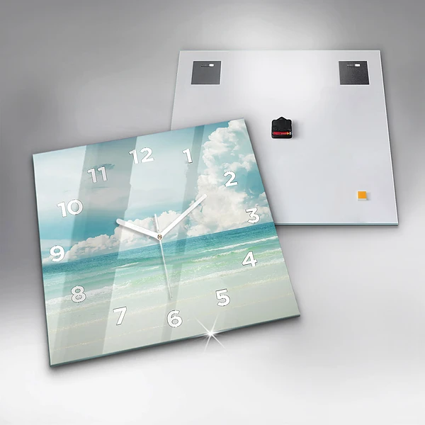 Wanduhr modern quadratisch Landschaft mit Meer